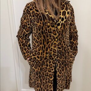 Leopard Print Women's velvet Coat